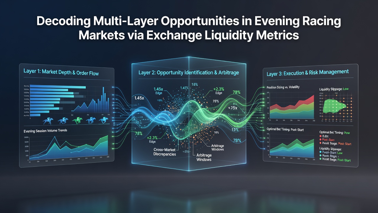 Graph illustrating volume clusters and position flip opportunities in live evening racing exchange markets