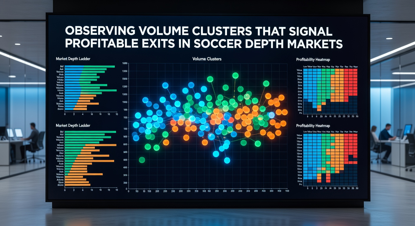 Live soccer depth market screenshot showing accumulated volume at key price levels