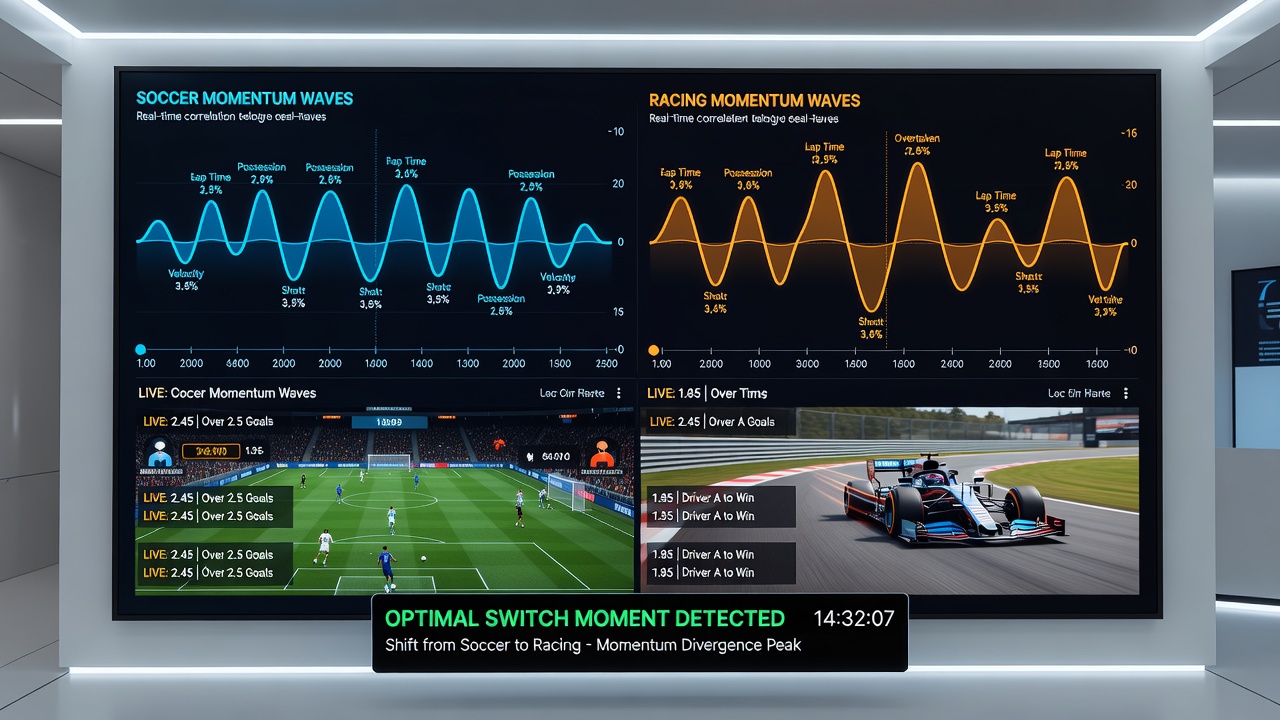 Chart illustrating optimal switch timing during momentum wave cycles in live betting exchanges